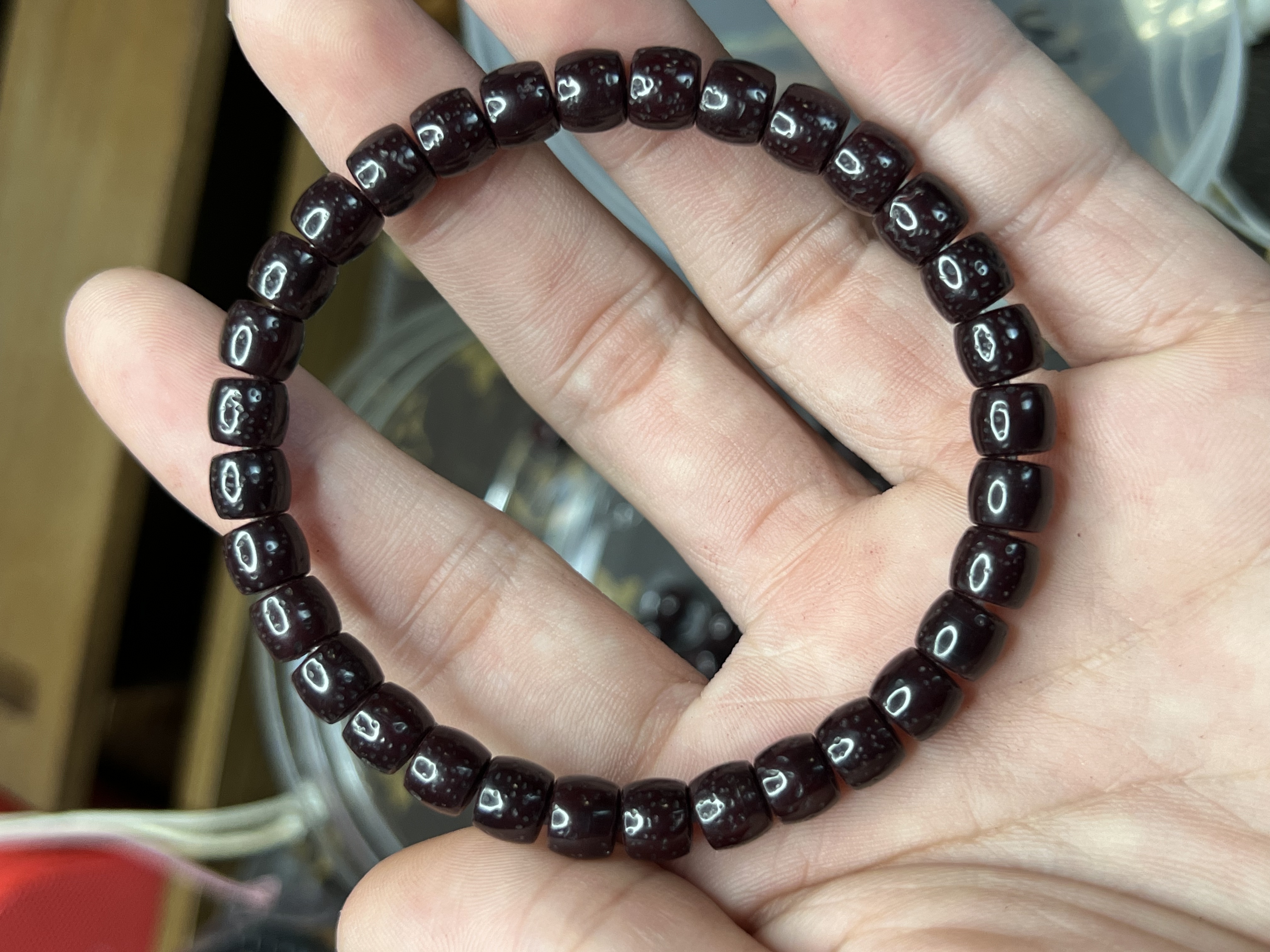 星月菩提朱砂供单圈手串男女同款绕指文玩简约百搭