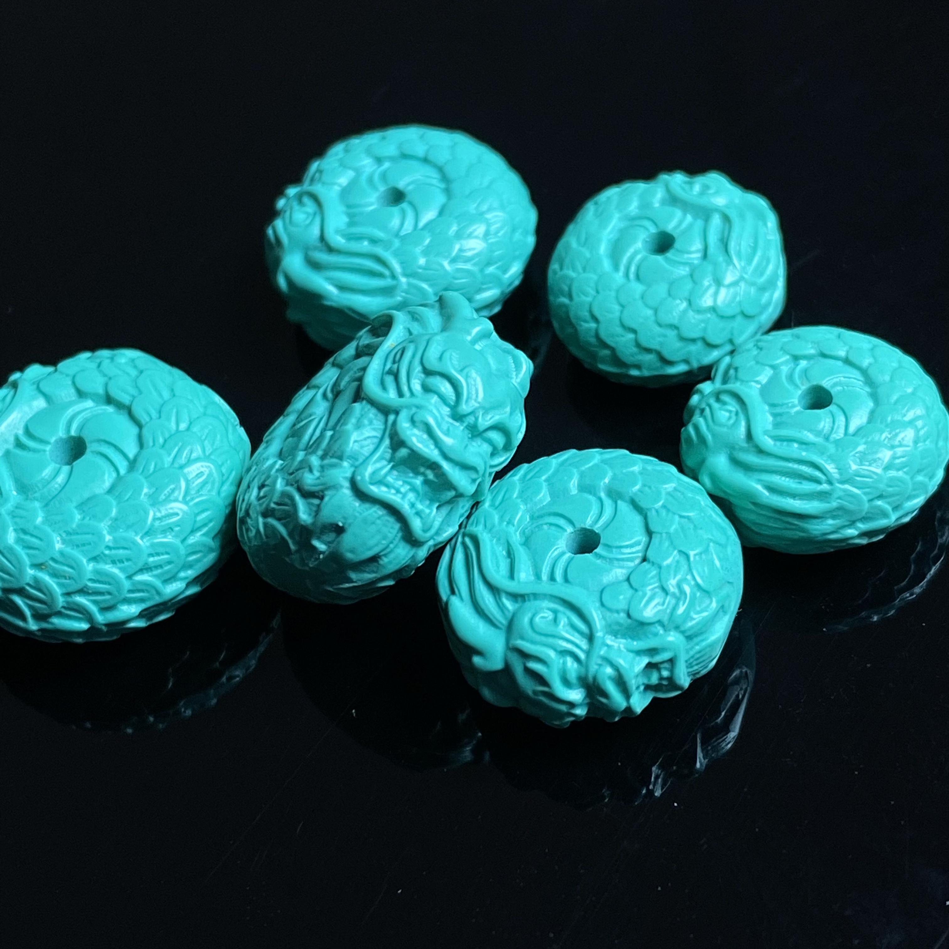 龙扣配珠隔片用于佛珠等文玩配饰精雕