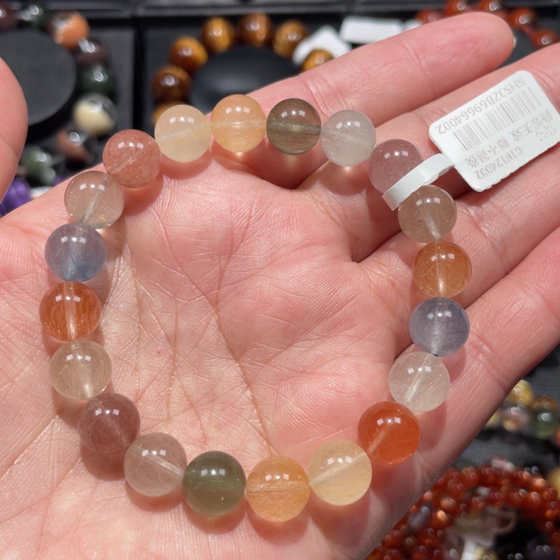 水晶未镶嵌手链彩兔毛9.2mm左右