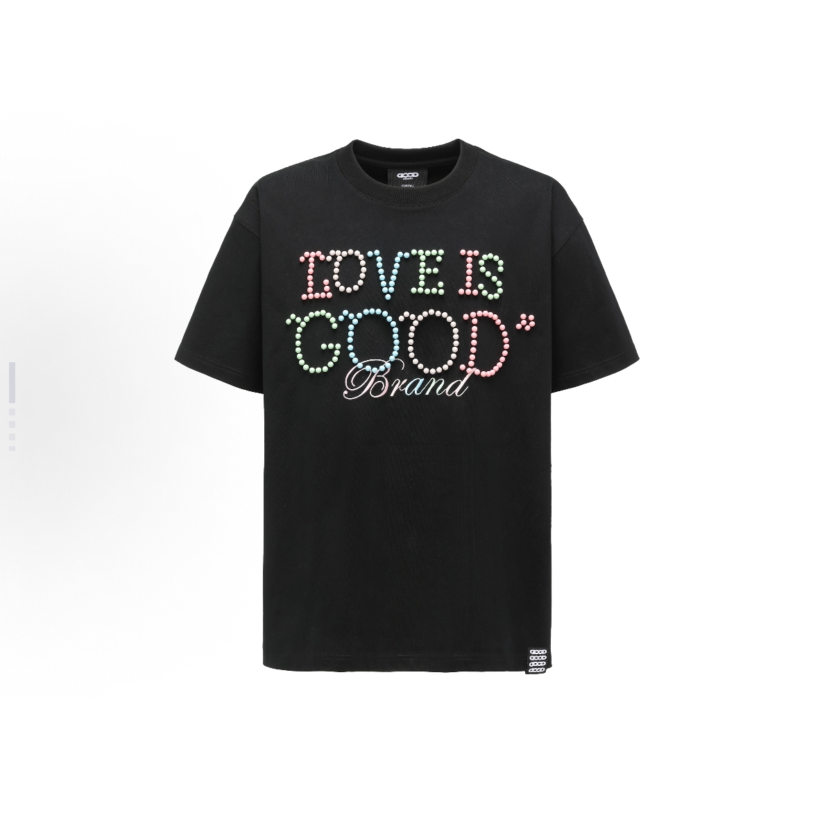 GOODBRAND 2025SS LOVEISGOOD马卡龙限定配色珍珠标语时尚短袖T恤