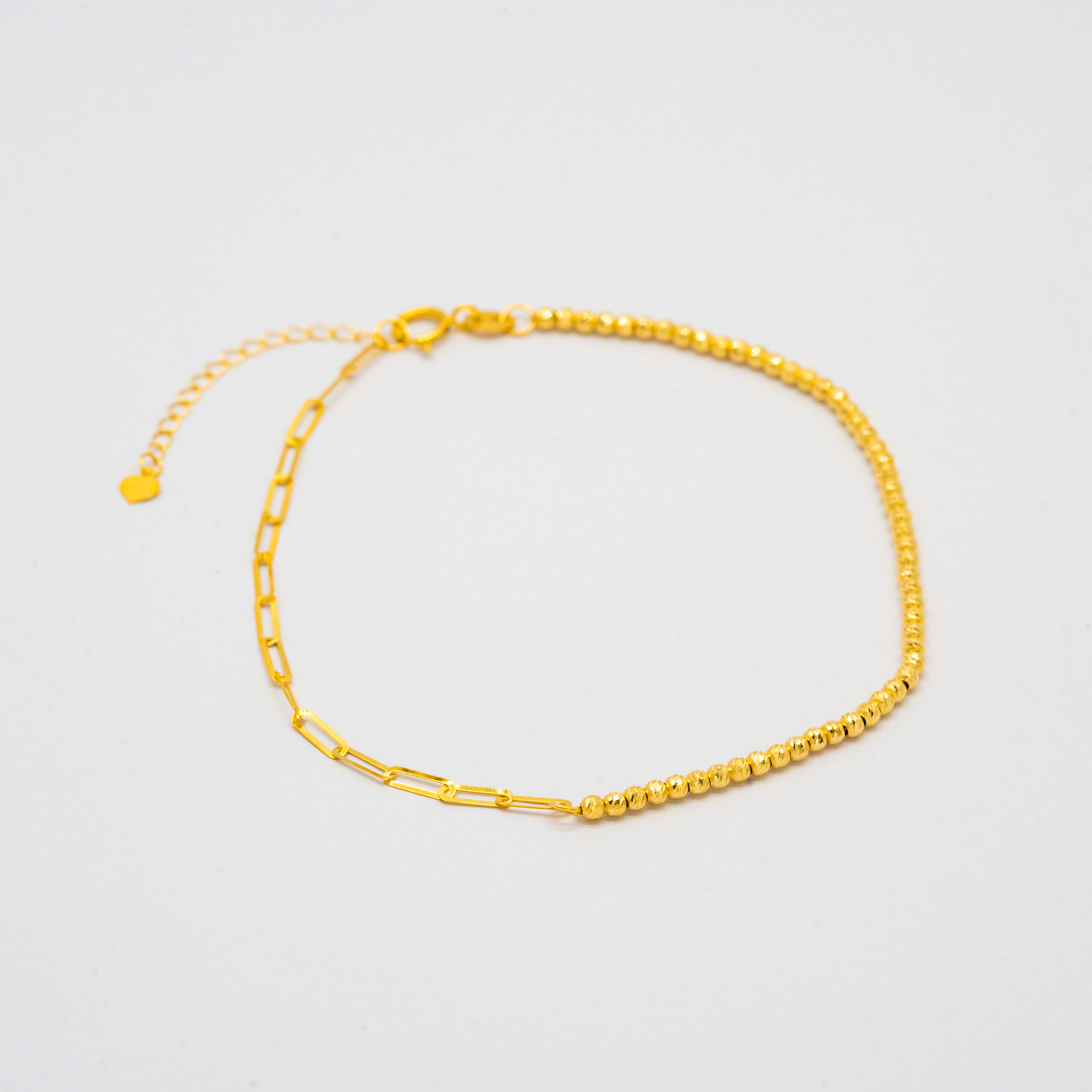 【官方质检】18k金斜纹珠手链时尚百搭E520