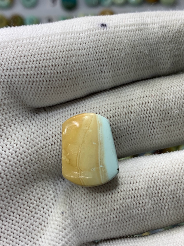 天然原矿绿松石配饰水波纹牌子