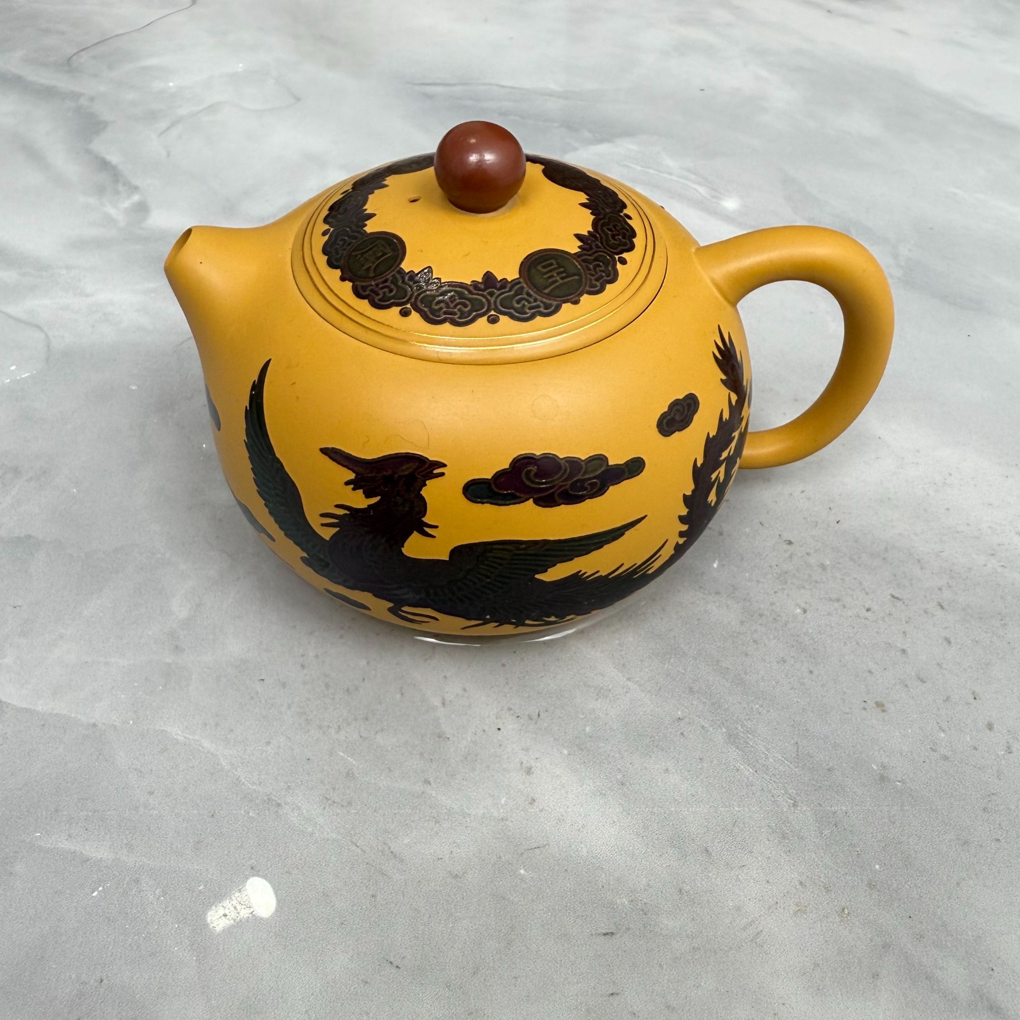 正宗黄段泥短嘴西施金丝走线工艺茶具C1