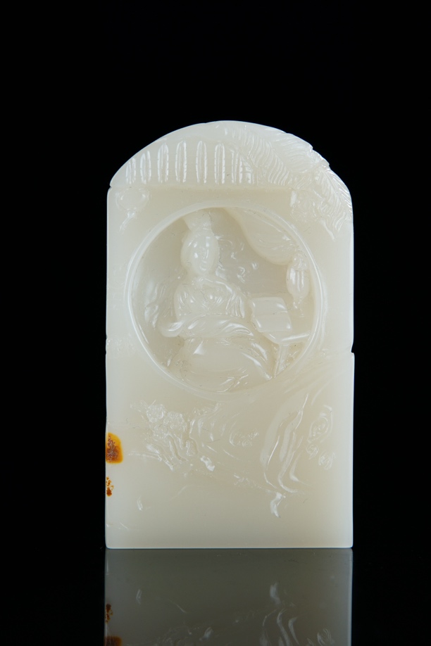 精品寿山石结晶巧色汶洋石雅玩牌