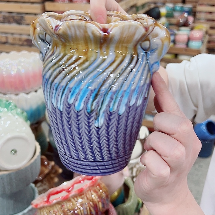 有孔，凑单福利满10元发货陶瓷多肉花盆！