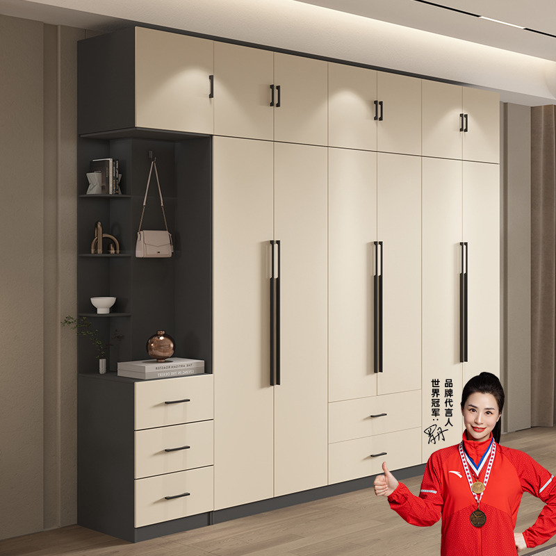 现代简约连体书桌柜衣柜电脑桌一体学生家用卧室小户型收纳大衣橱