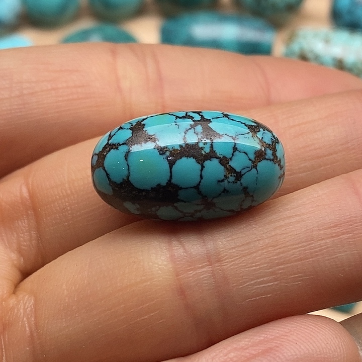 绿松石未镶嵌湖北原矿高瓷无优化绿松石