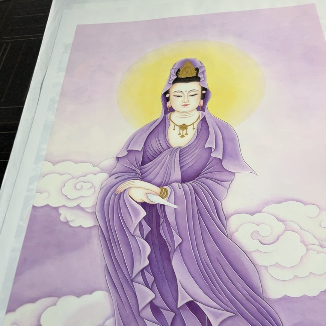 国画基佬四紫衣观音