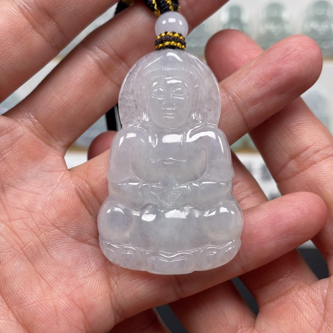 翡翠未镶嵌颈饰天然翡翠A货观音108号