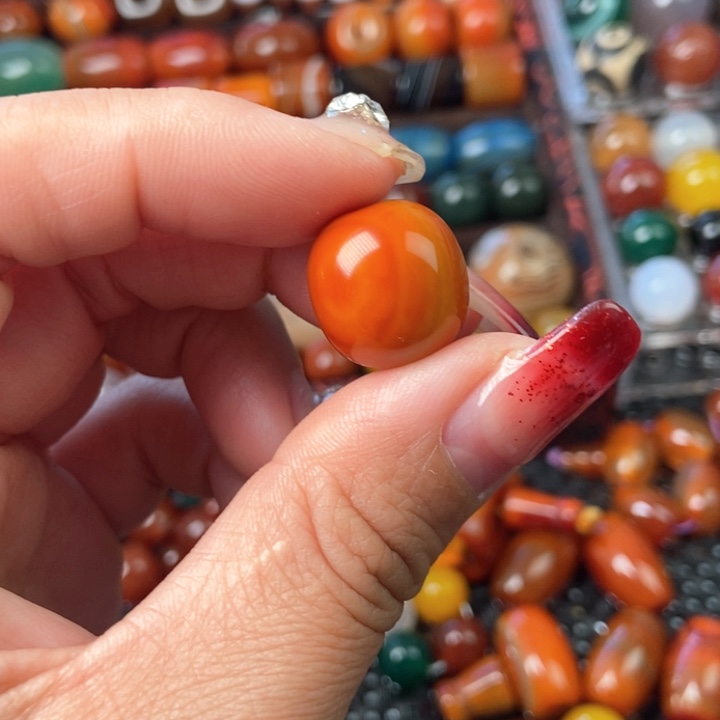 玛瑙/玉髓珠宝半成品未镶嵌缠丝老型珠15.2mm