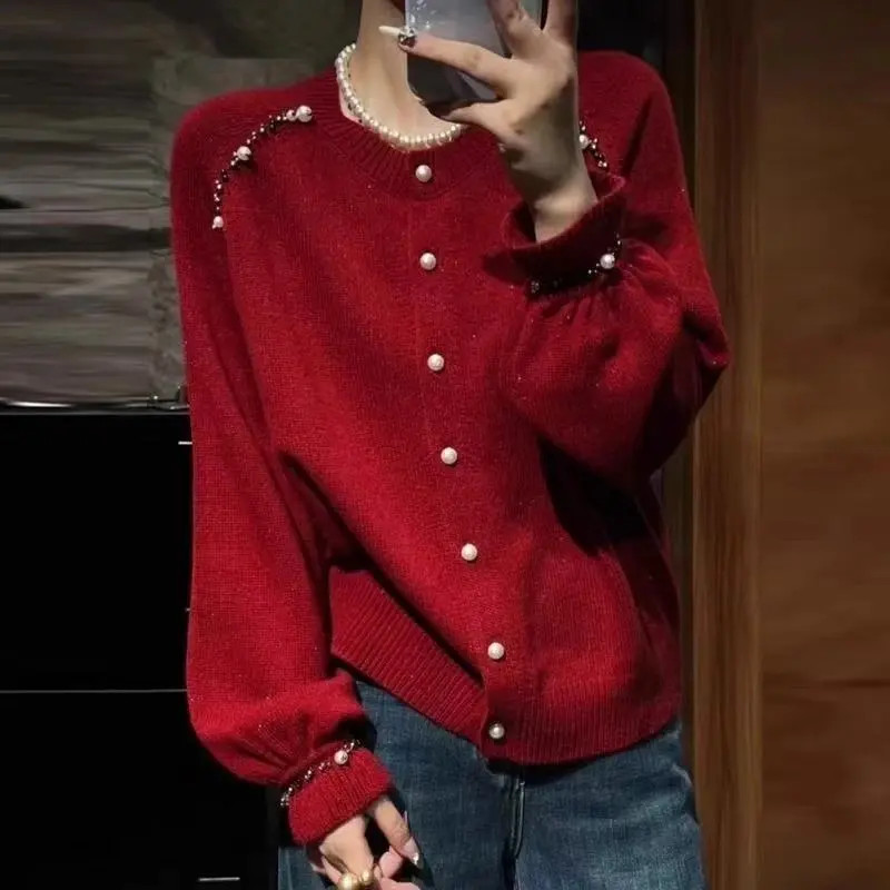 毛针织衫网红设计感INS风长袖保暖秋季复古圆领百搭Y0039