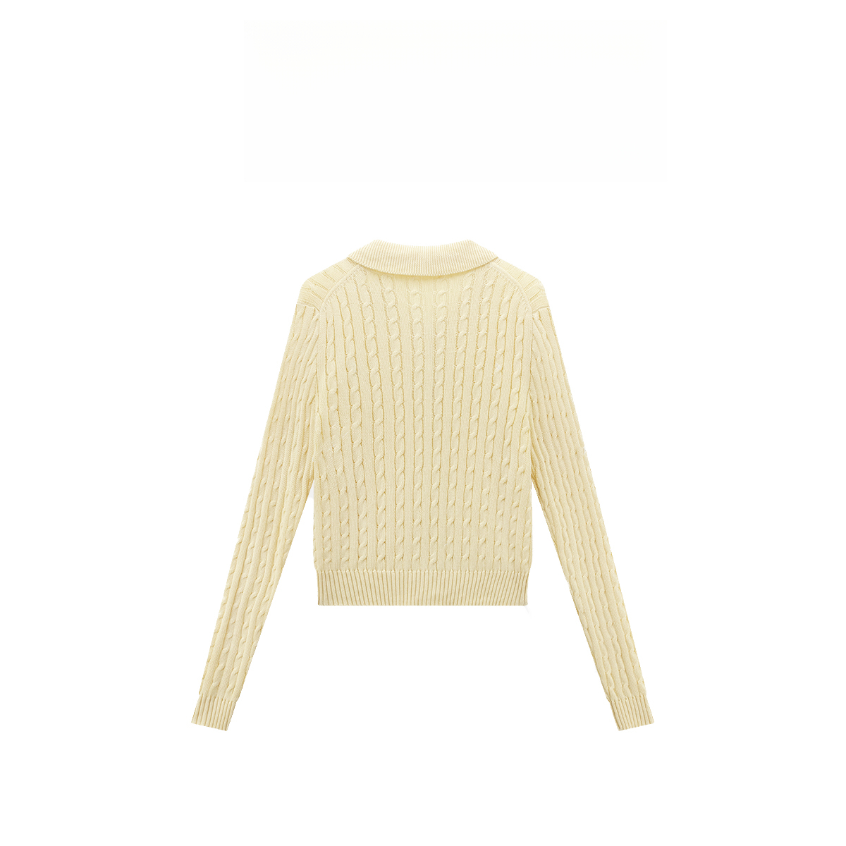 100棉翻领单排扣针织衫长袖上衣376