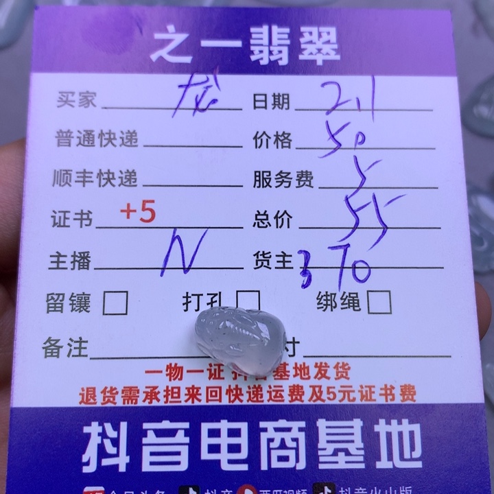 翡翠颈饰未镶嵌龙*