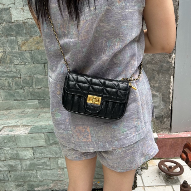 头层牛皮小香风链条包