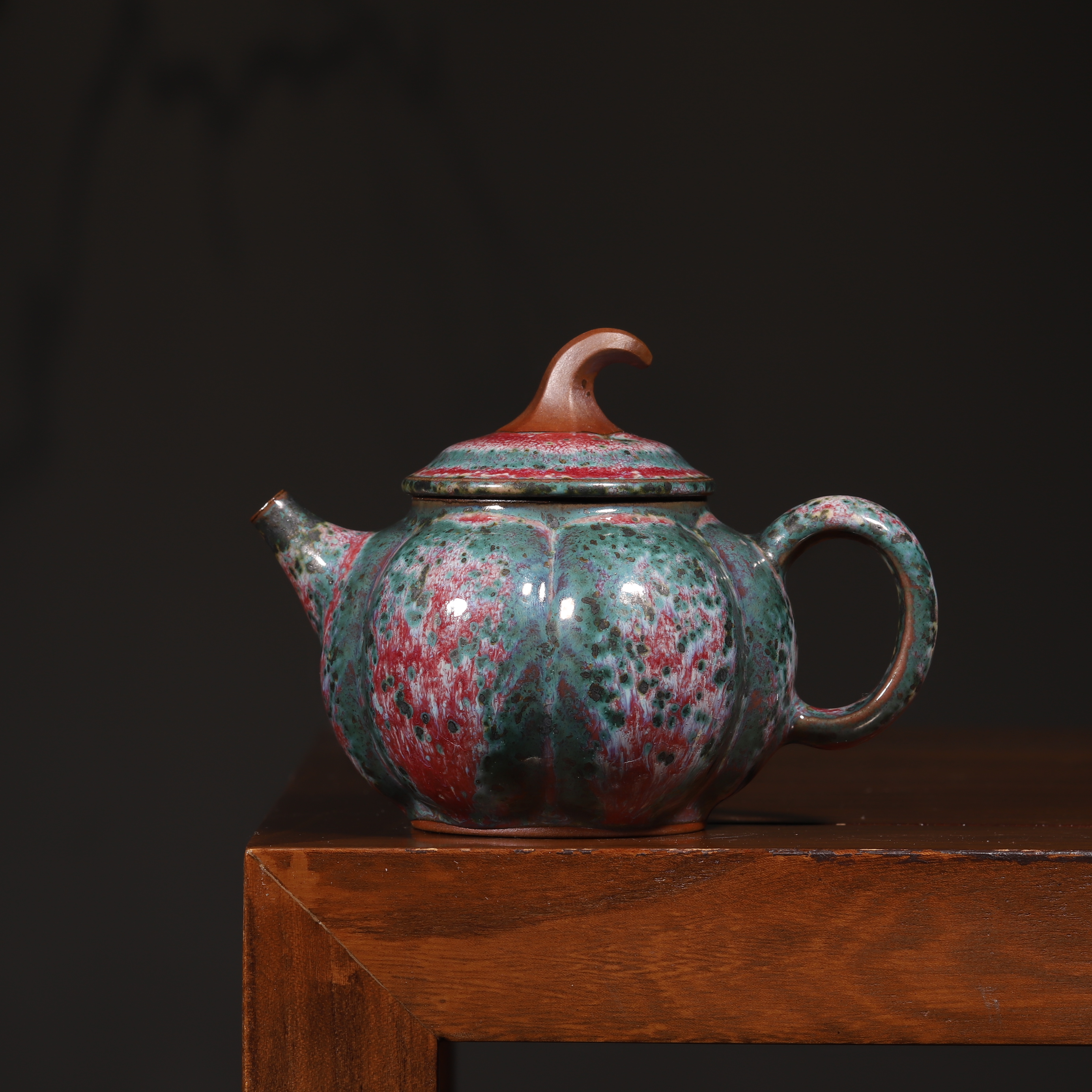 钧瓷名家李自伟经典壶型金瓜壶钧窑原矿窑变炉钧茶具