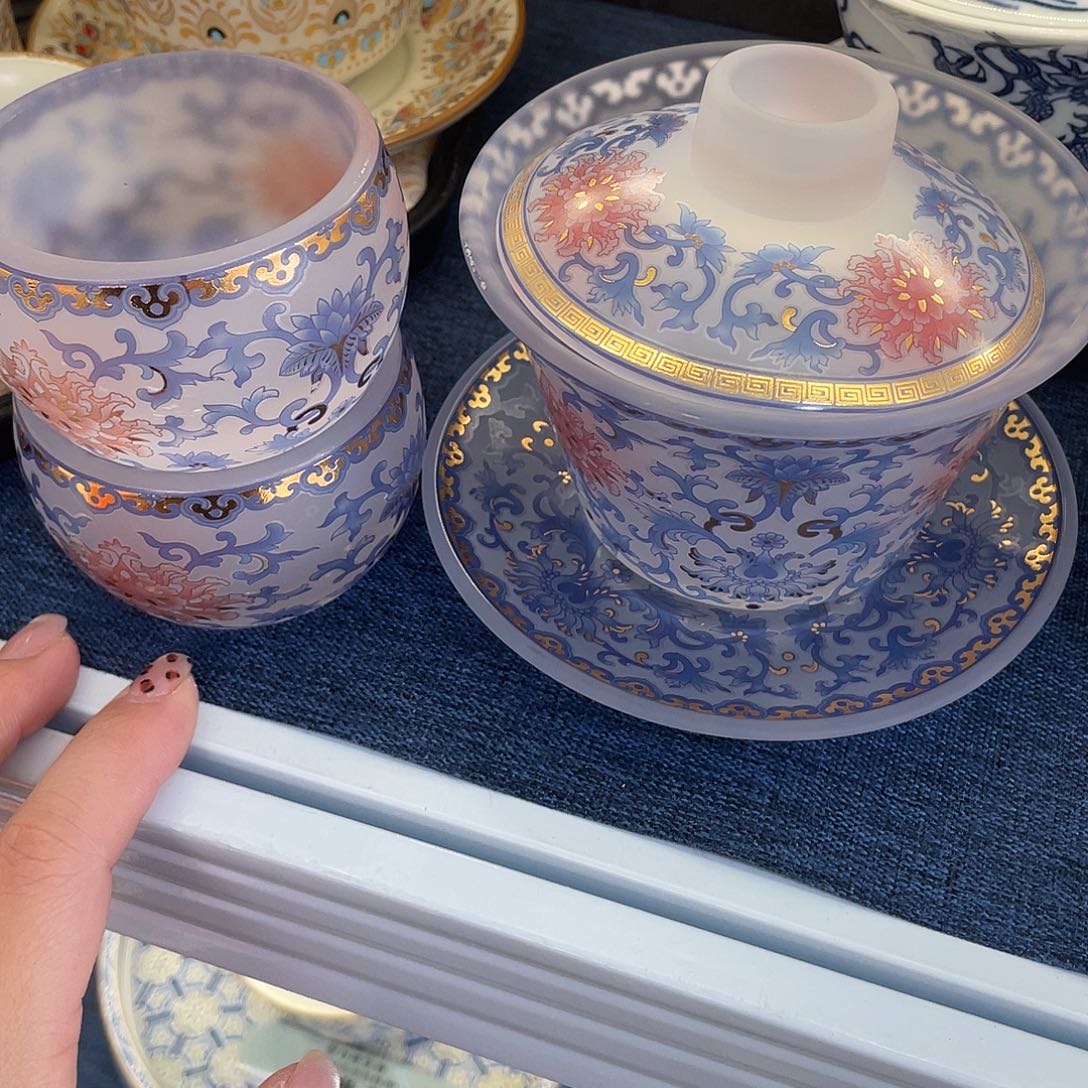 陶景德陶瓷盖碗茶具