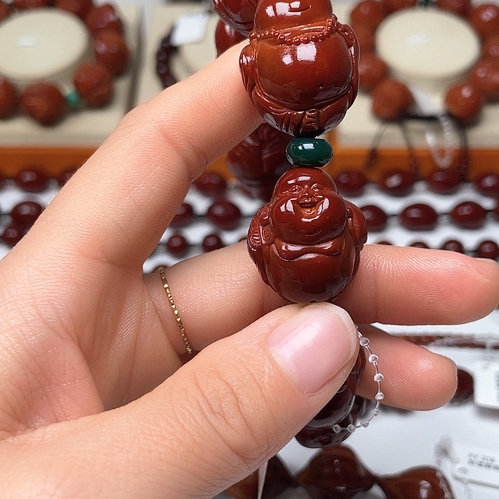橄榄核手串李****8玉化弥勒