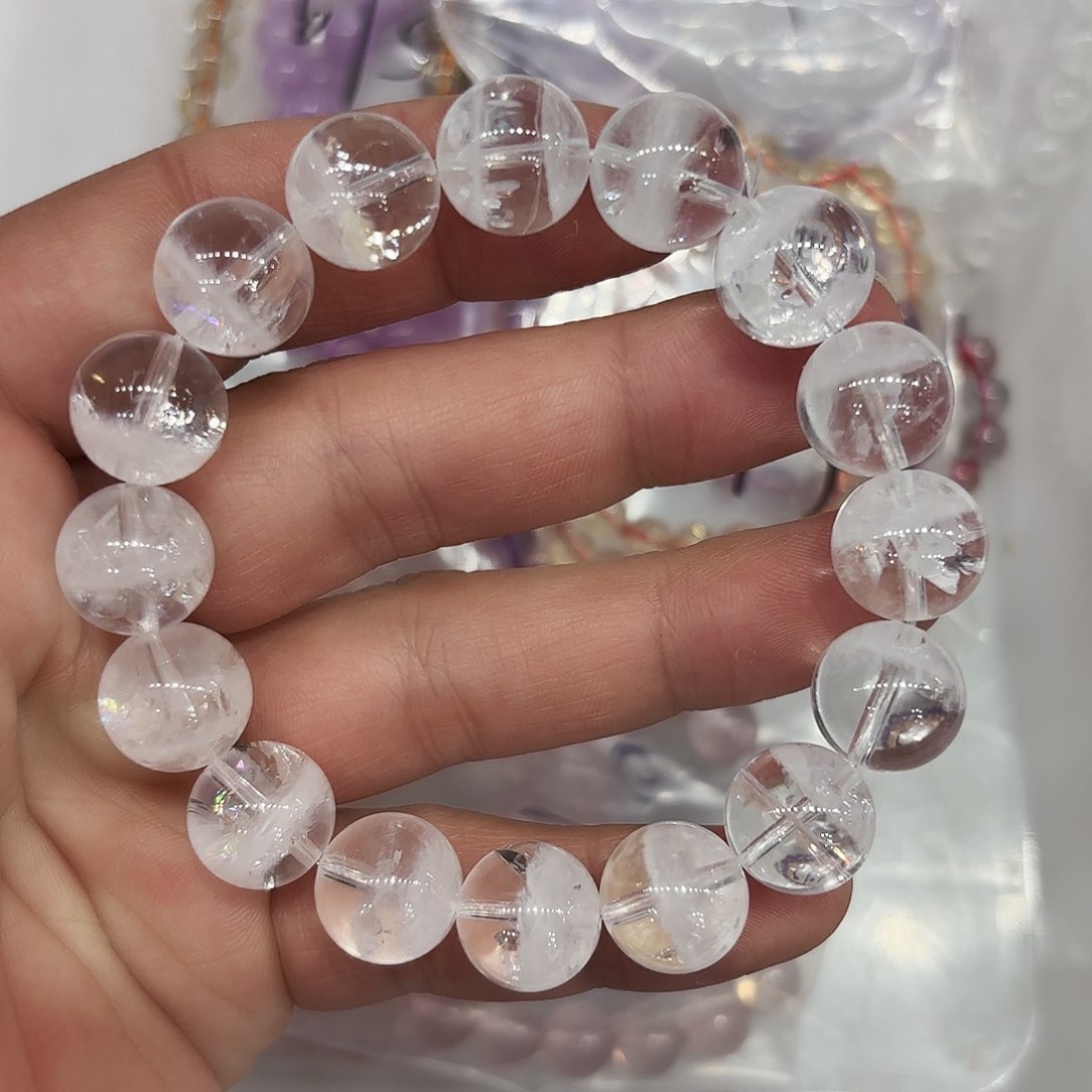 水晶手链未镶嵌卡13彩虹白幽灵