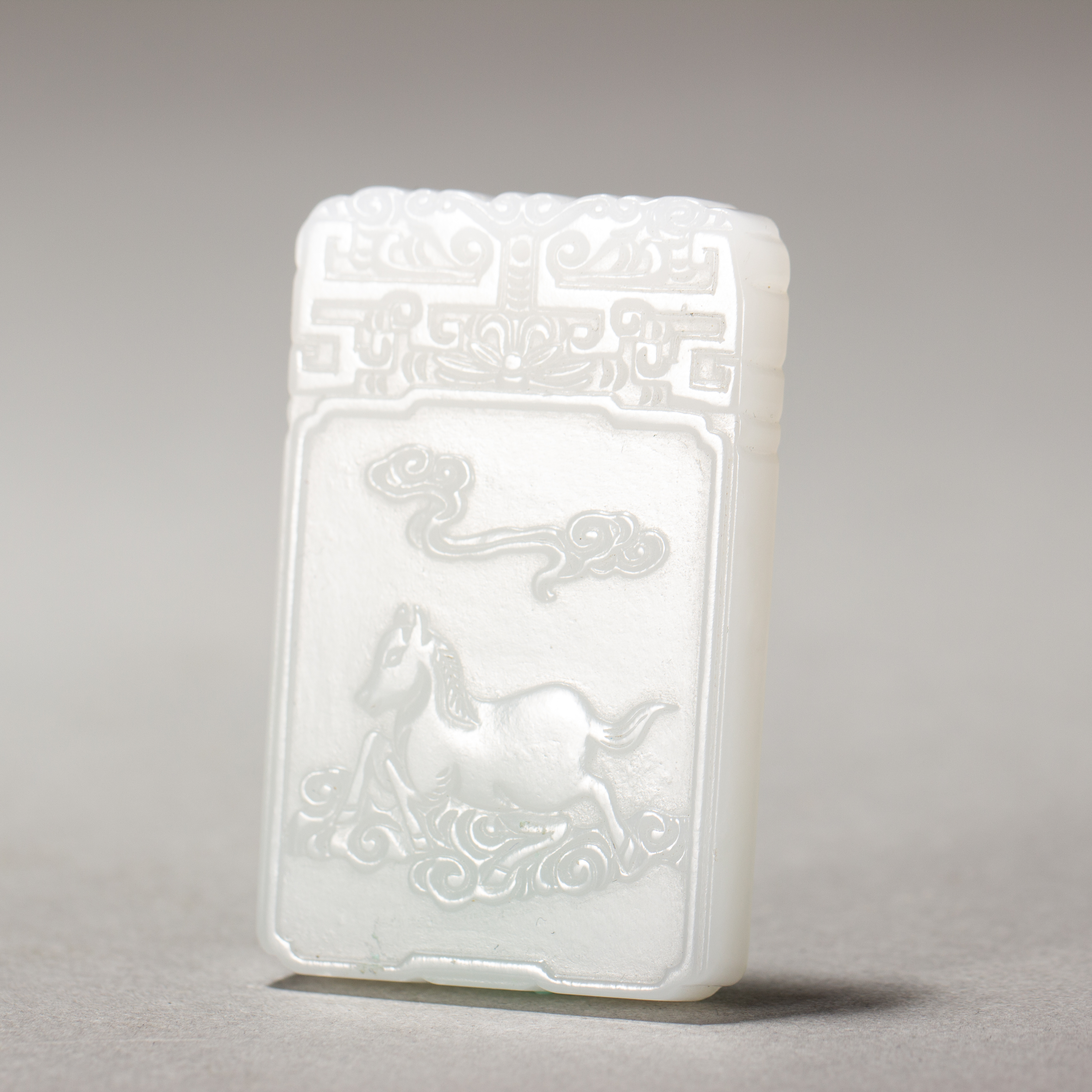 【程田文物】清代-玉-马踏祥云牌子241219-29