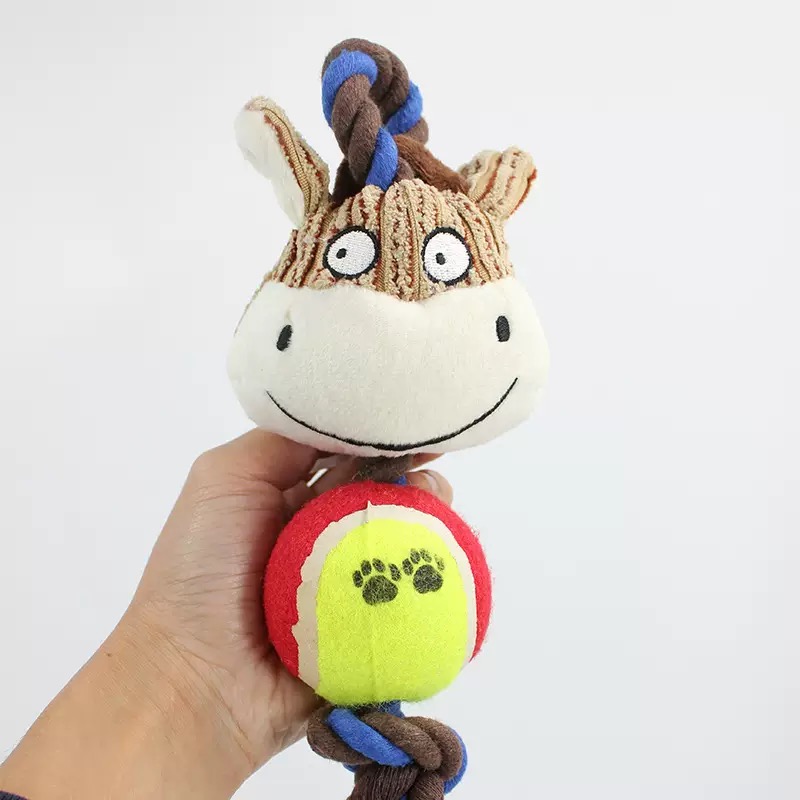 叼趣甩球牛发声磨牙互动解闷狗狗玩具