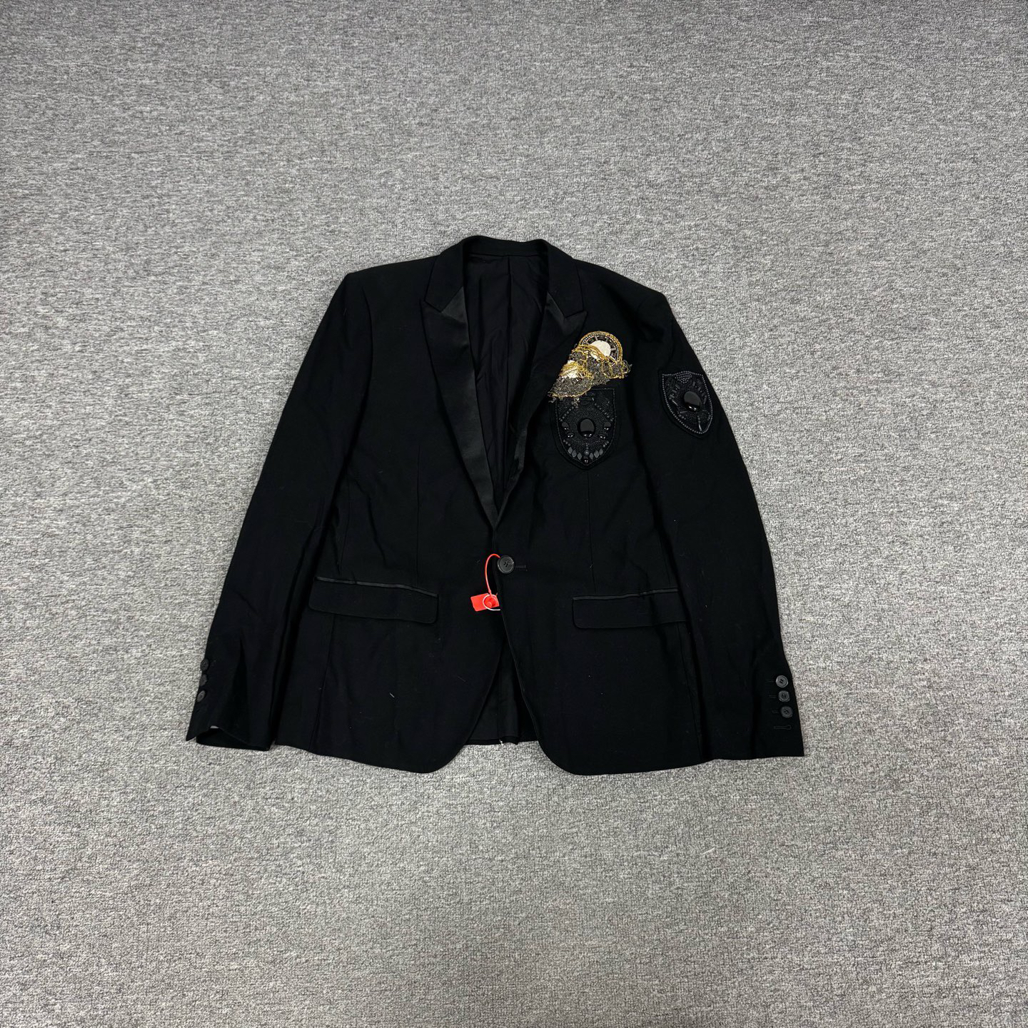 99新 BALMAIN/巴尔曼 秀款 珠片绣花 羊毛西装外套 50码 