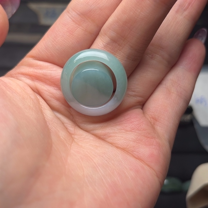 定制翡翠未镶嵌15圈口翡翠戒圈