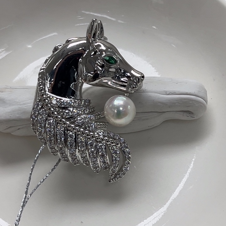 海水珍珠合金胸饰AK 7-8mm 8号