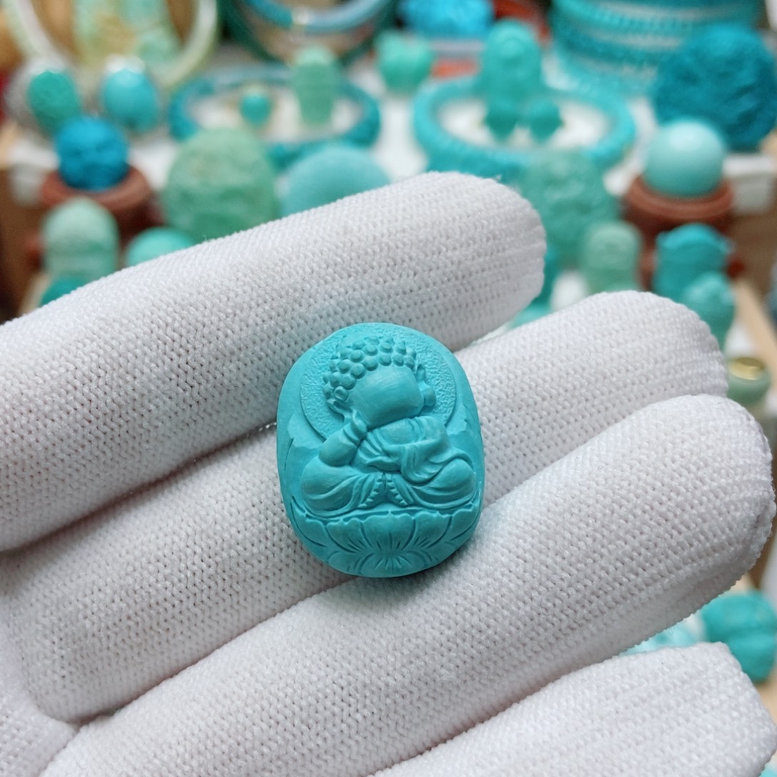 绿松石未镶嵌无相佛