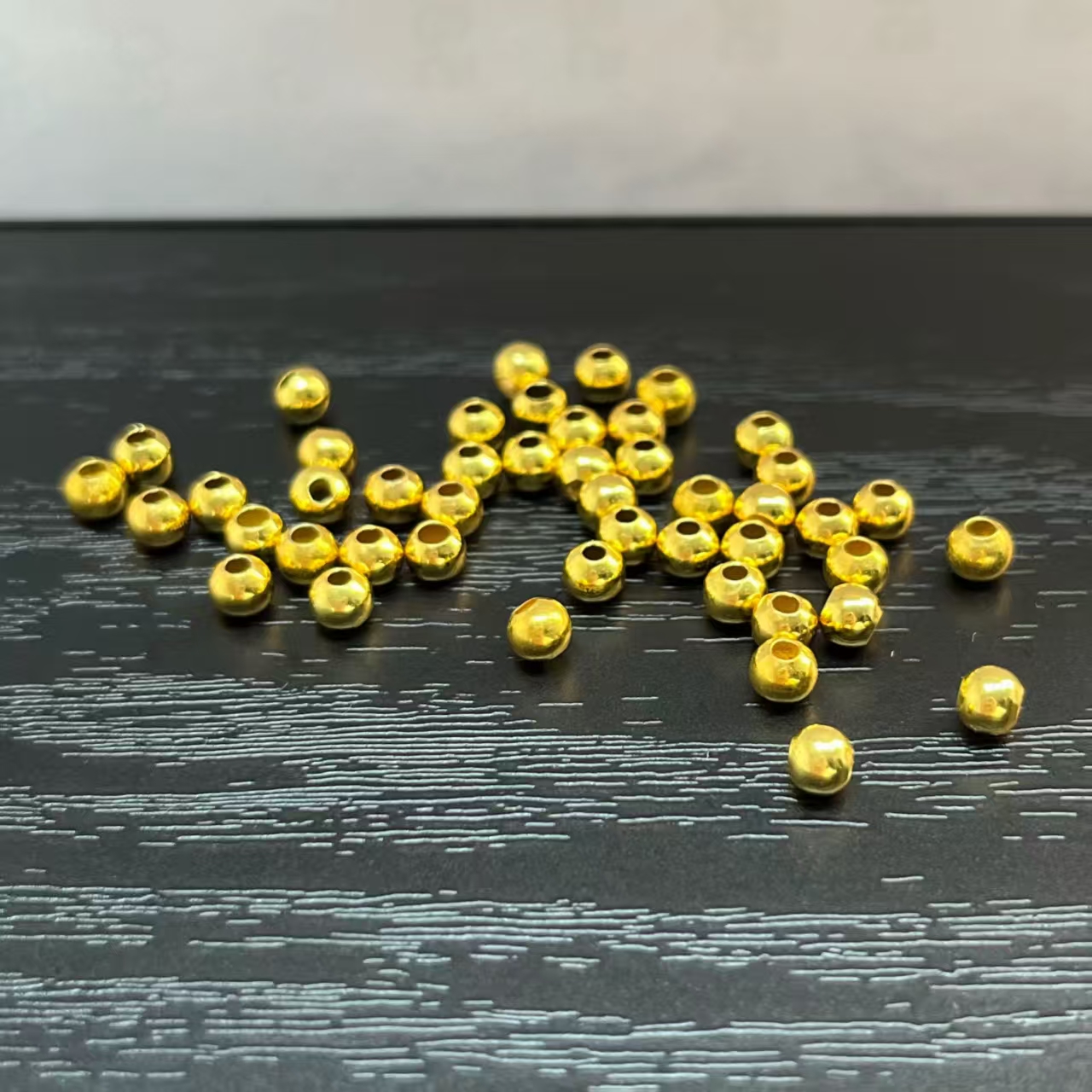 18K金5mm亮面珠手链项链脚链diy配件[拍10赠1]