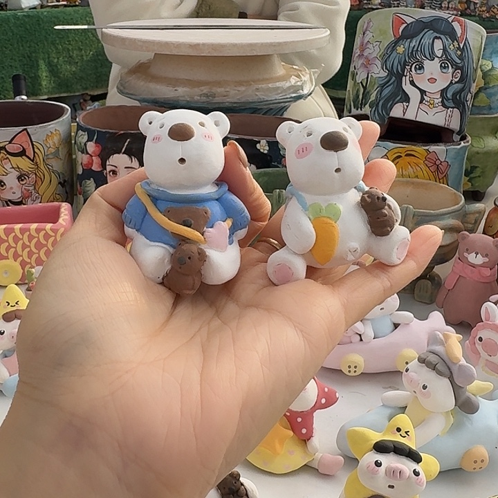 班***～小熊两个摆件摆件摆件