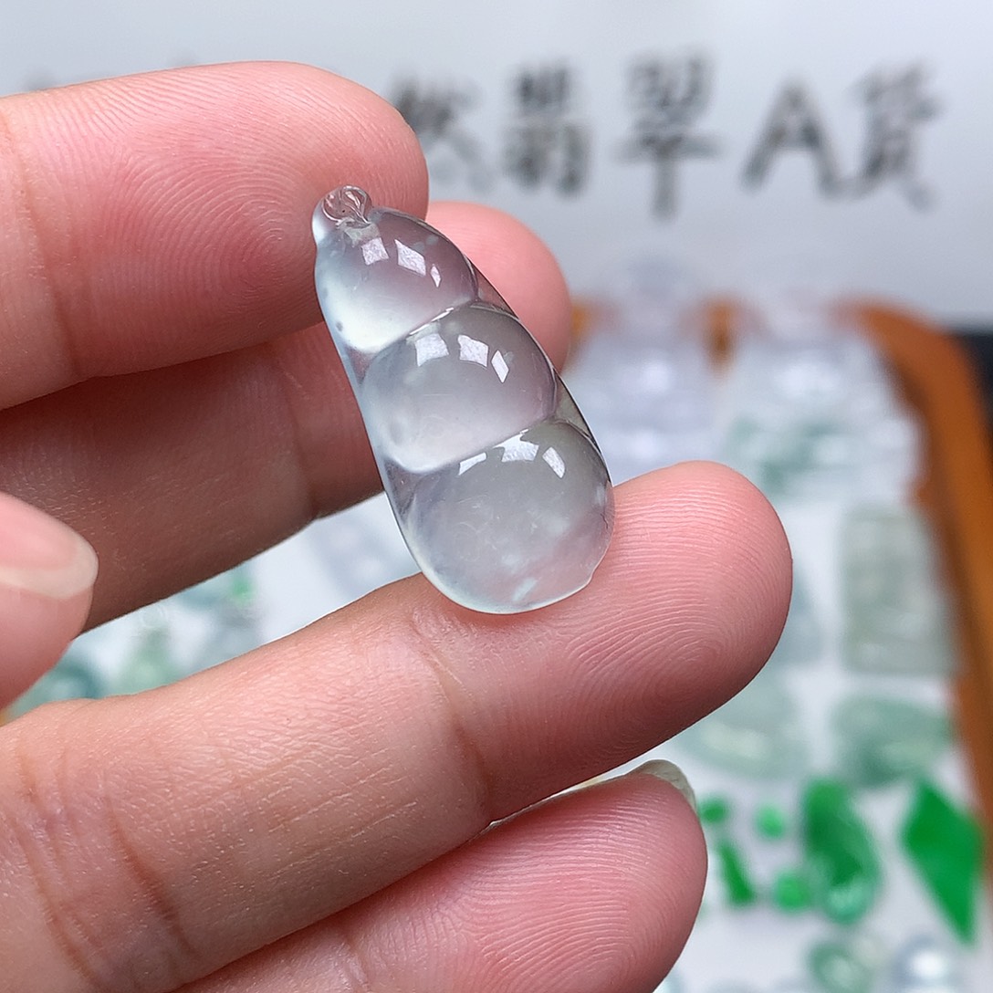 翡翠裸石缅甸天然A货翡翠冰种豆子