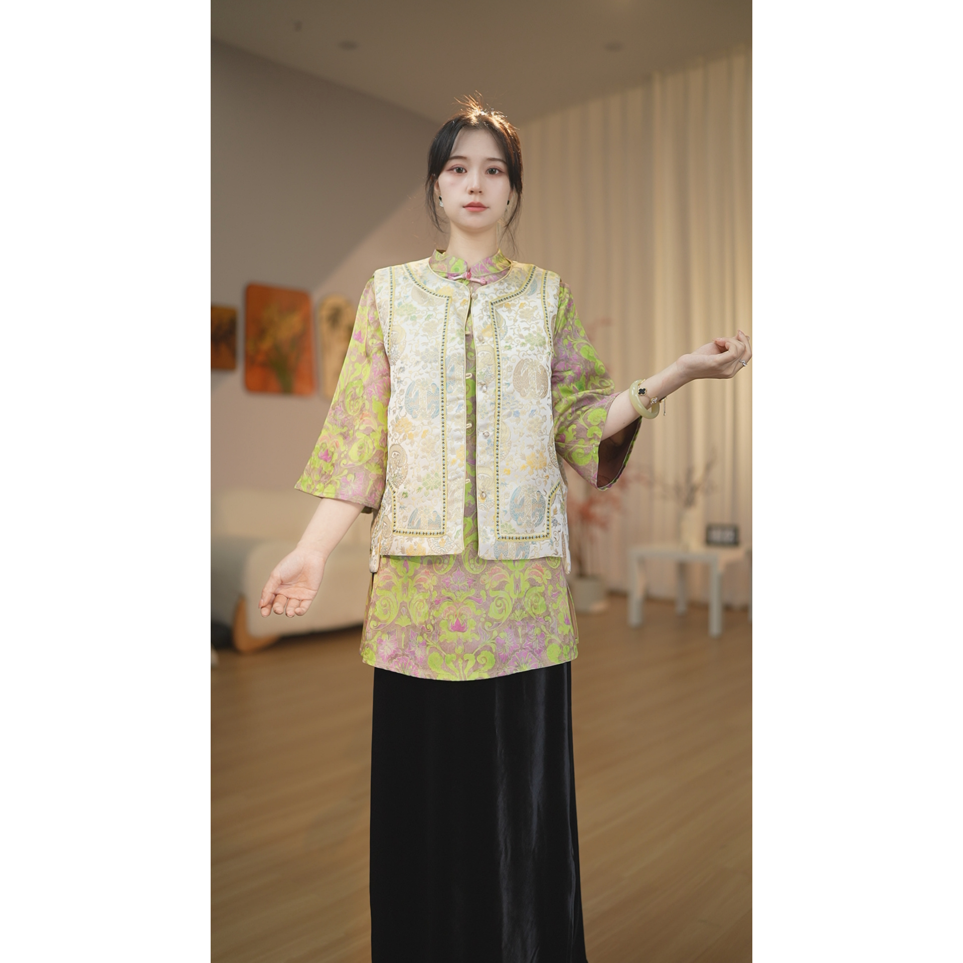 【6001-楚楚】秋季新款新中式国风女款保暖马甲菲哥