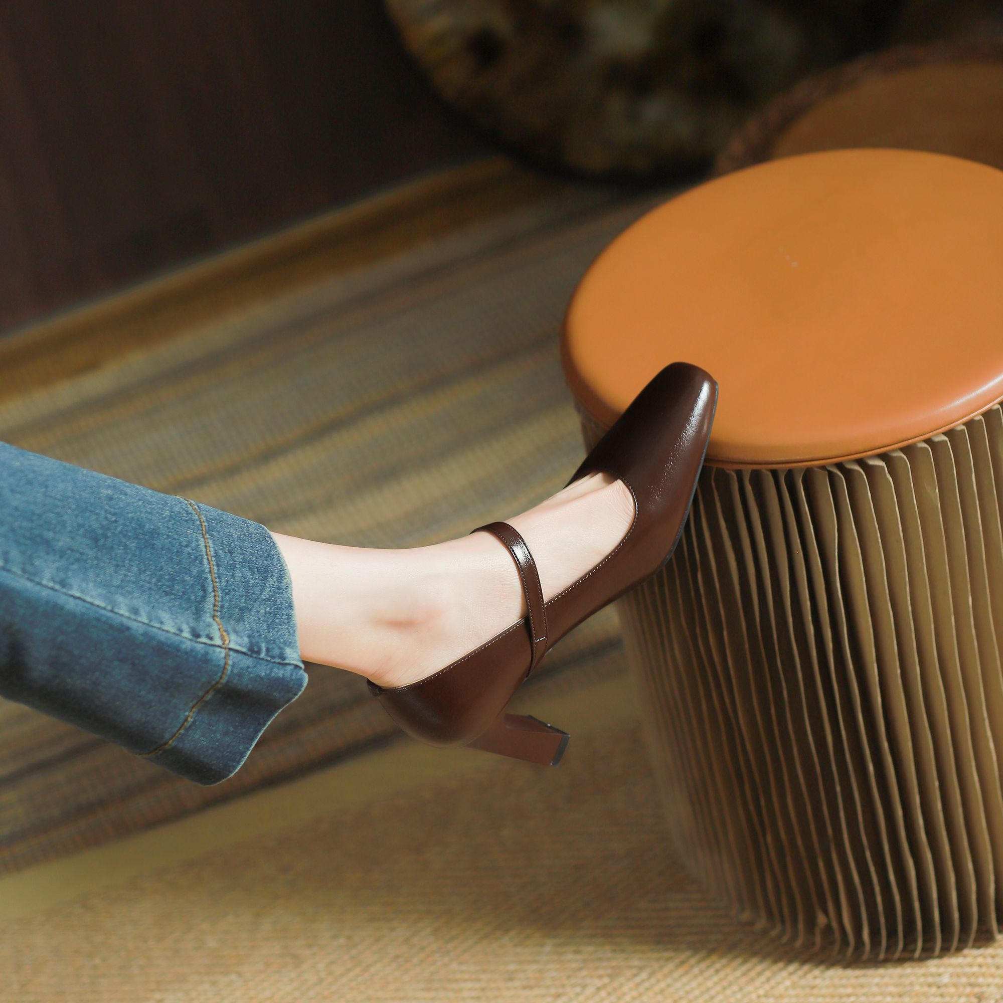 2025春季新款手工时尚气质女高跟鞋