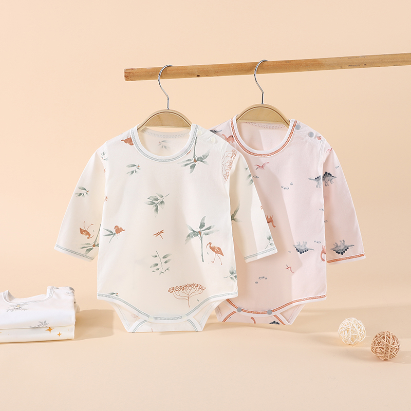 新生儿包屁衣春夏薄款长袖三角爬无骨衣服纯棉春装婴儿连体衣
