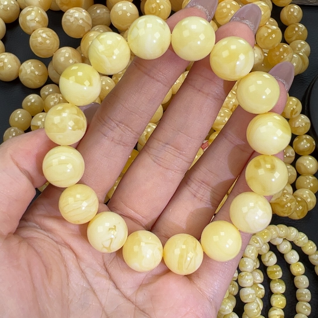 琥珀未镶嵌手链21白蜡