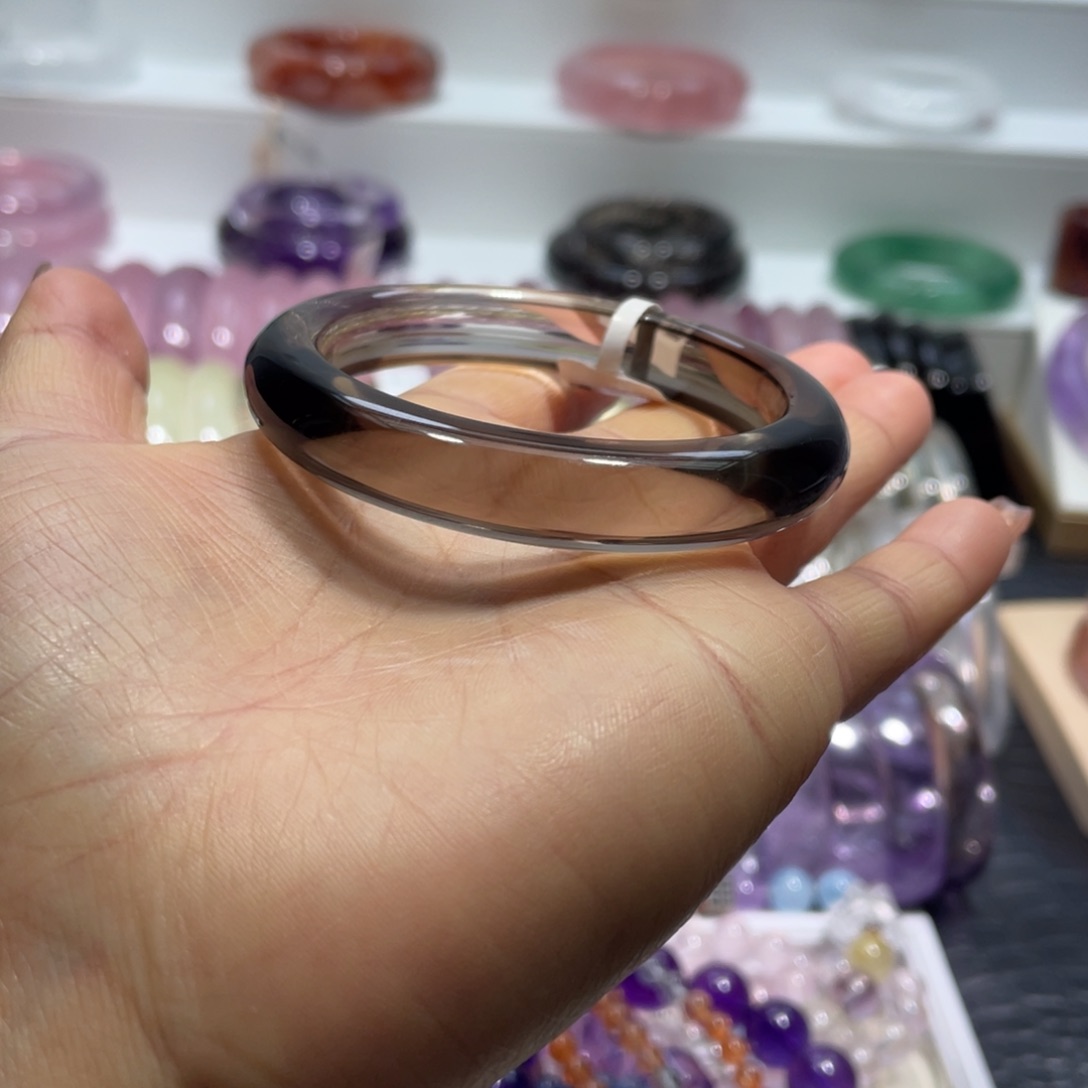 水晶手镯52圈口23号未镶嵌