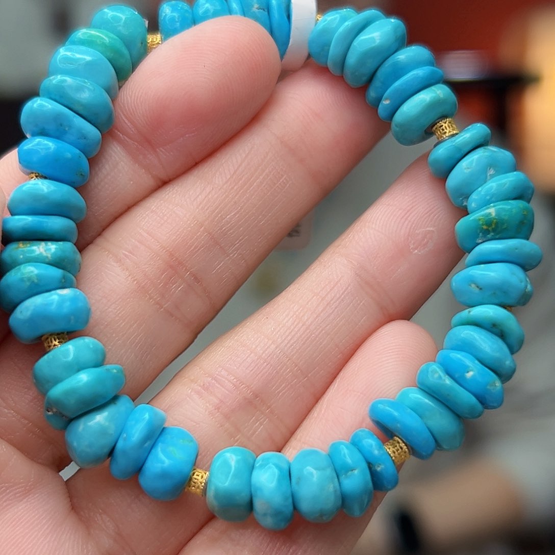 绿松石珠宝奇石18K金镶嵌