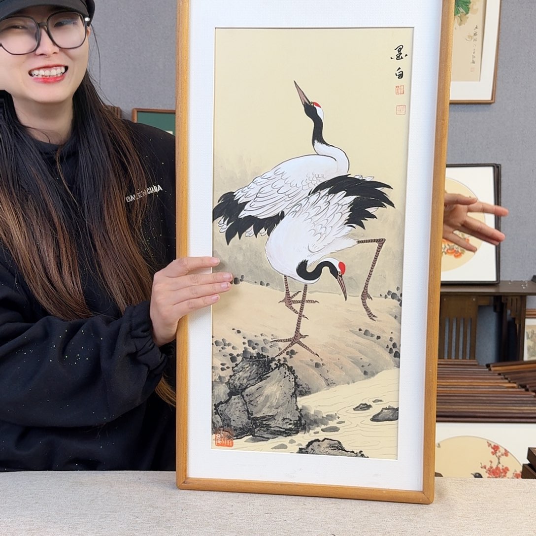 书法手绘带框尺寸： 36*69