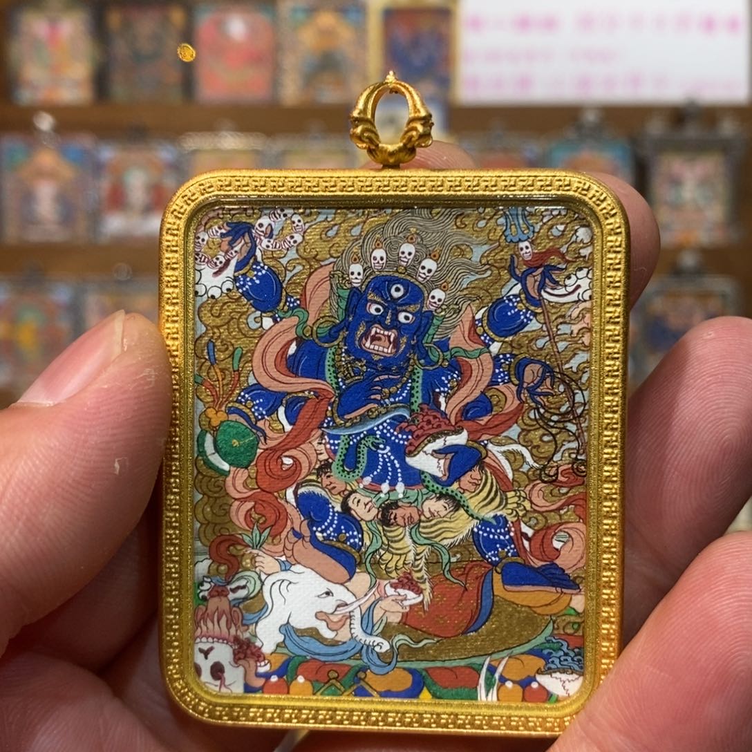 吊坠西藏白玛老师唐卡大黑天