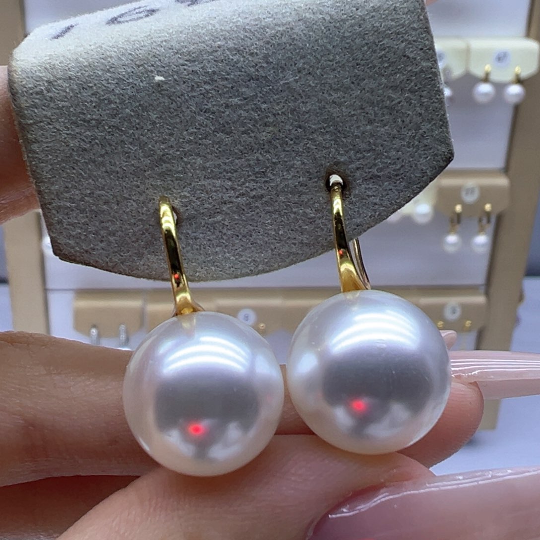 银S925镶嵌淡水珍珠耳饰