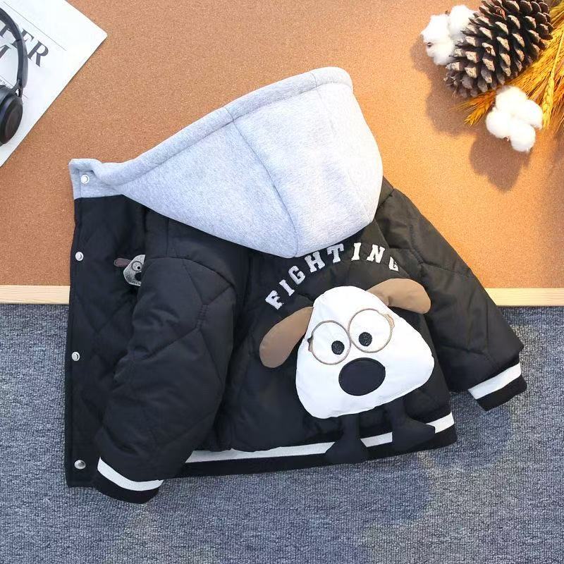 男童2025连帽加绒加厚款男棉袄棉服中小童冬季保暖外套