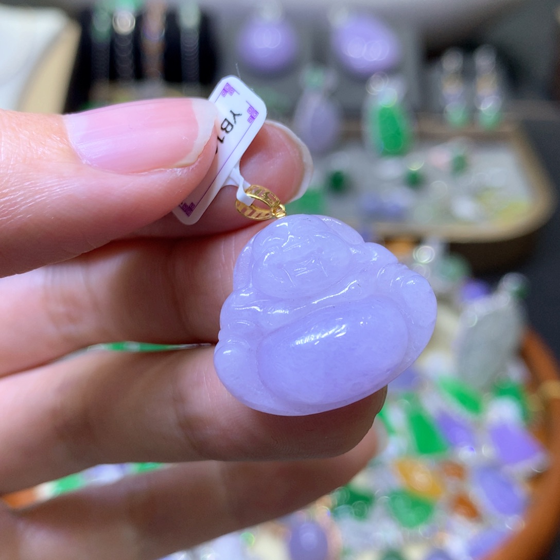 【闪购商品】翡翠颈饰18K金镶嵌翡翠吊坠项链