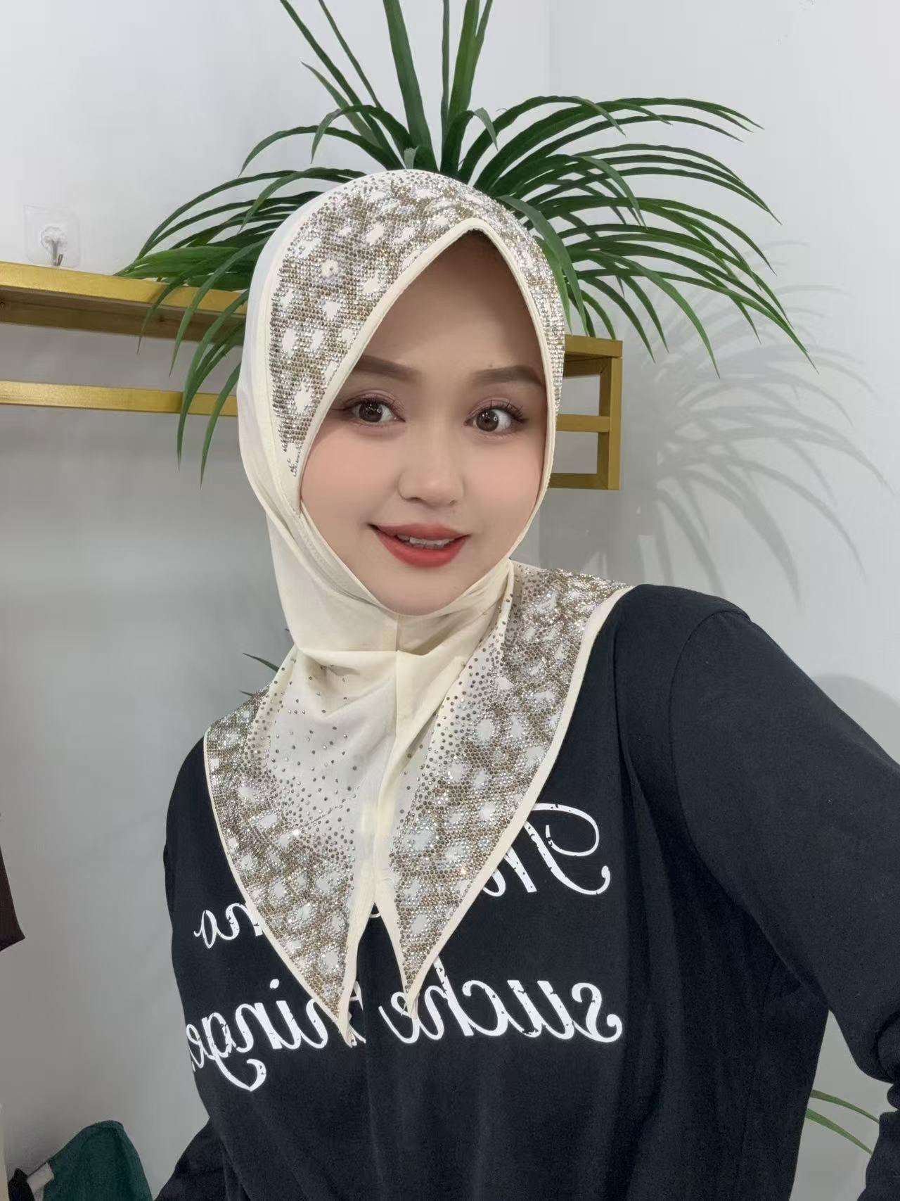 高端压线多层立体感帽檐纱巾（星辰）下单送磁吸扣