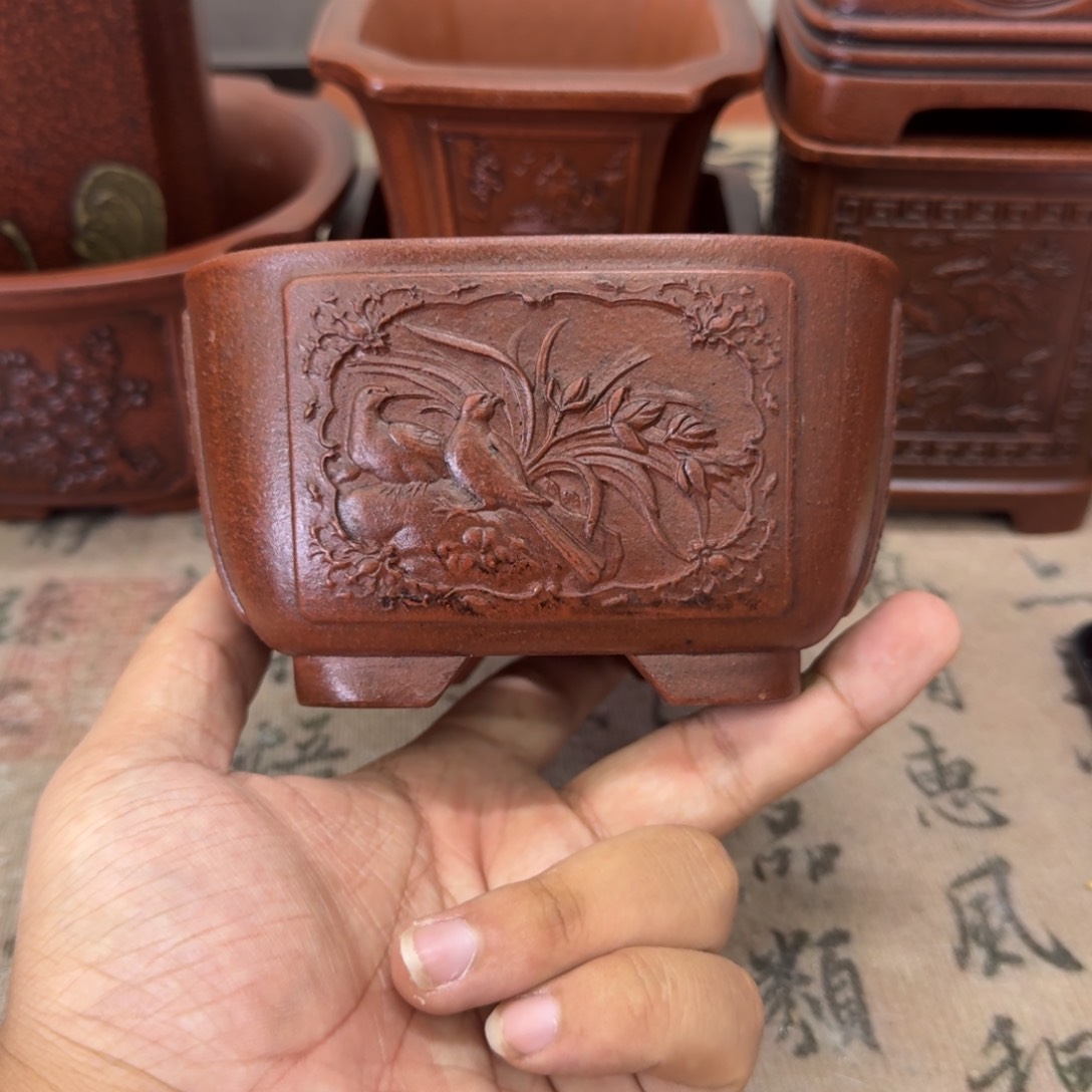 紫砂花盆11.5x6内经紫砂花盆