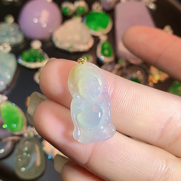 翡翠挂件18K金镶嵌476488