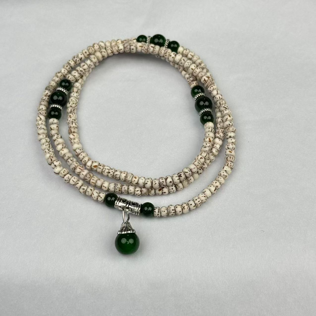 星月菩提 带配石绿珠108（无礼盒）K222