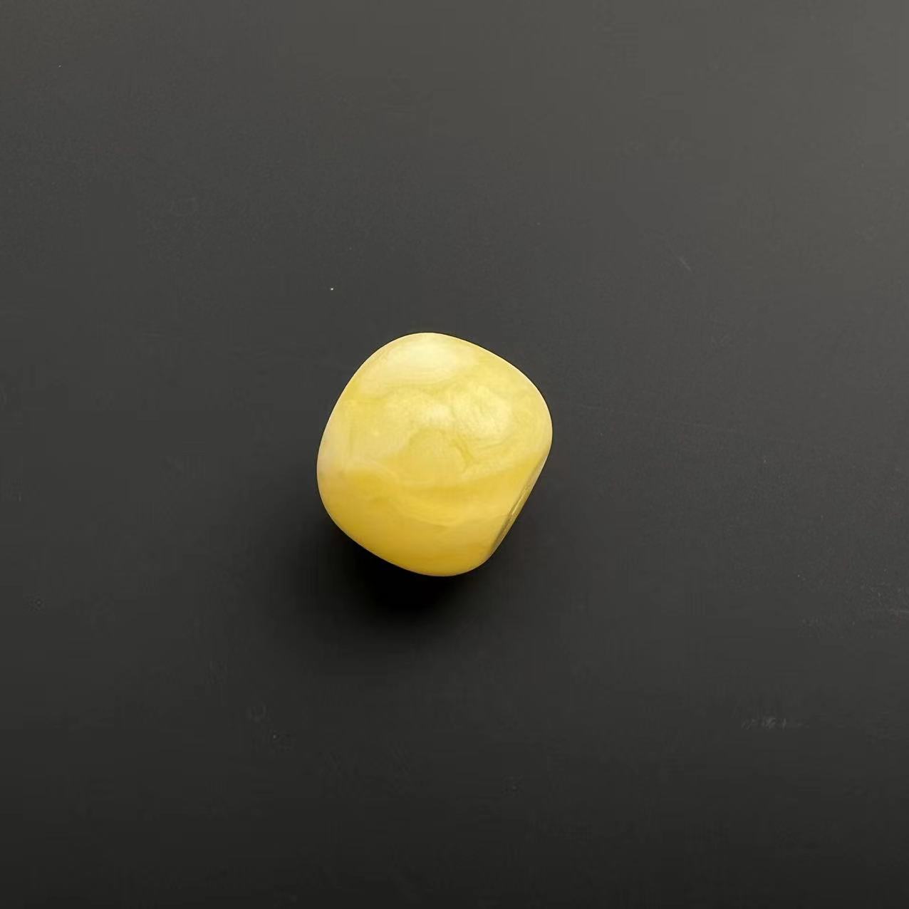 S8648 天然原矿俄料飘白花蜜蜡墩子顶珠腰珠隔珠文玩饰品