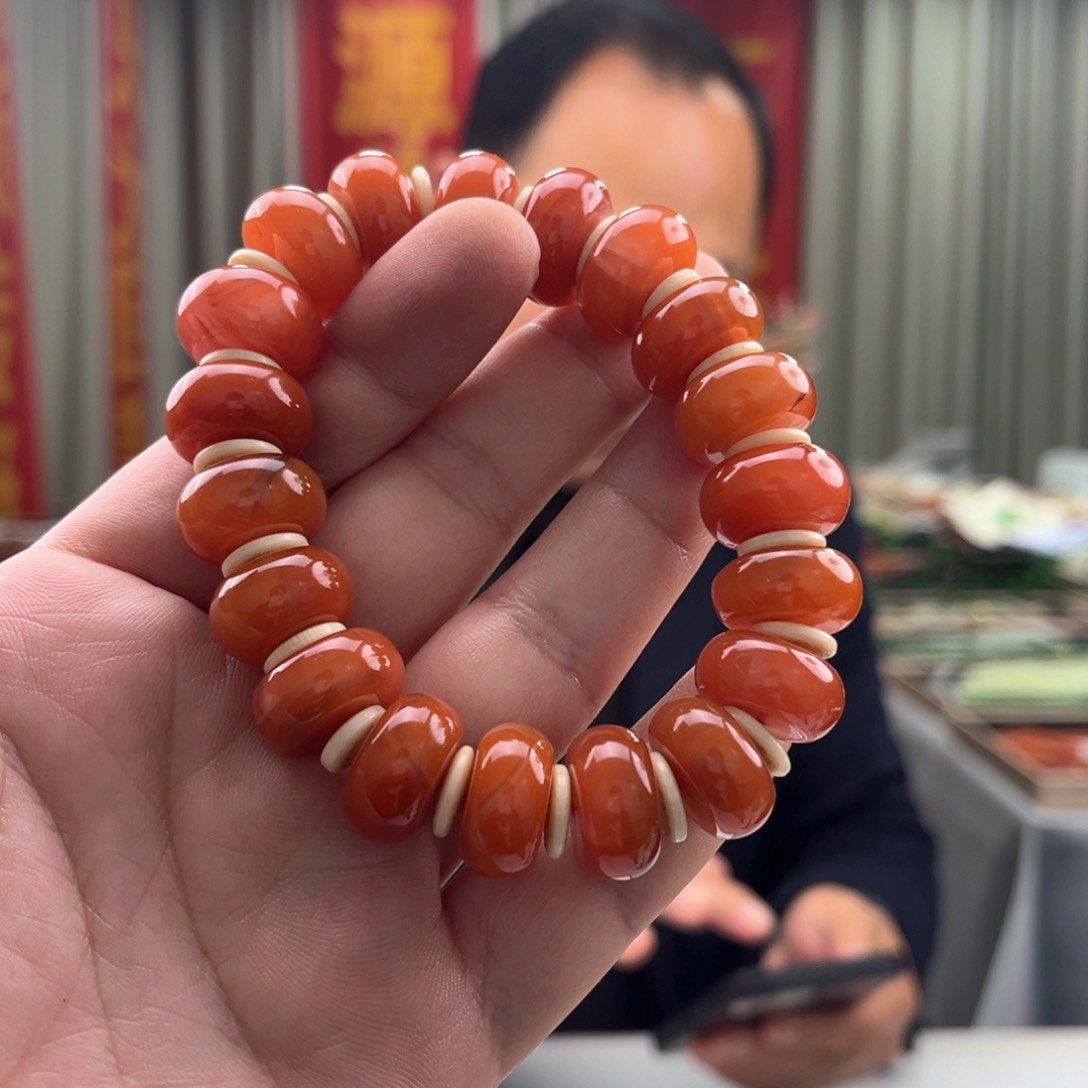 南红玛瑙颈饰未镶嵌保山南红算盘珠