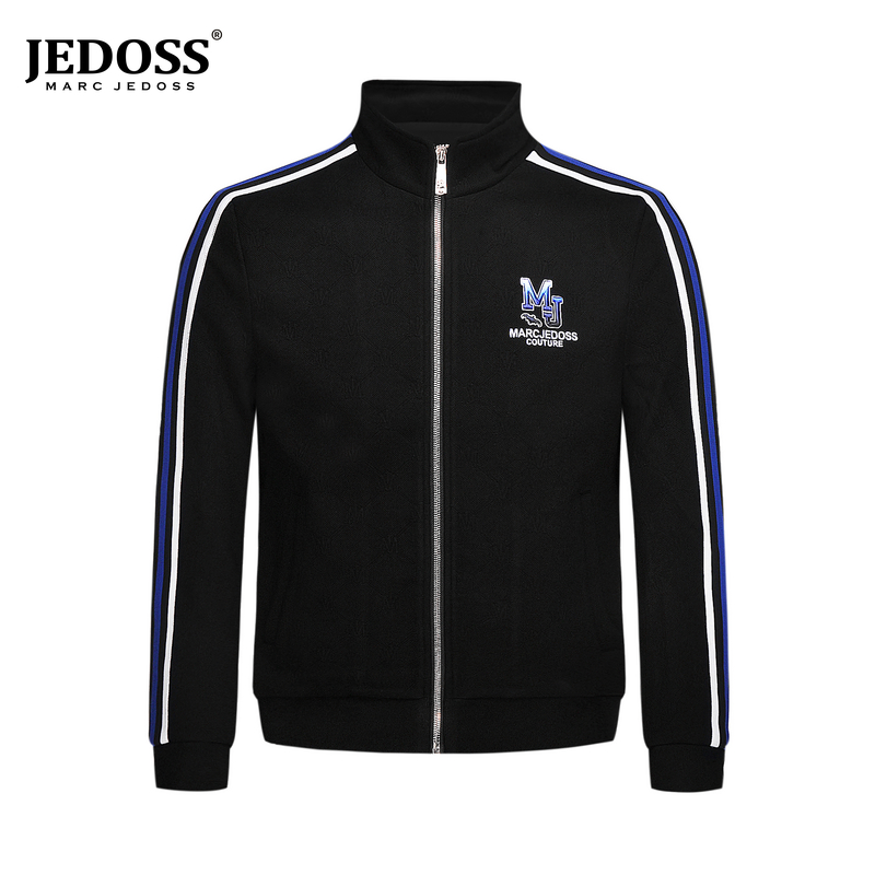 JEDOSS/爵迪斯夹克秋冬简欧风螺纹下摆厚款立领休闲保暖外套男