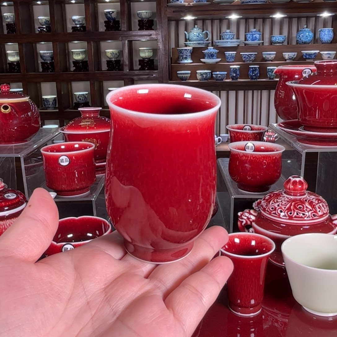 杯子景德镇原矿郎红杯